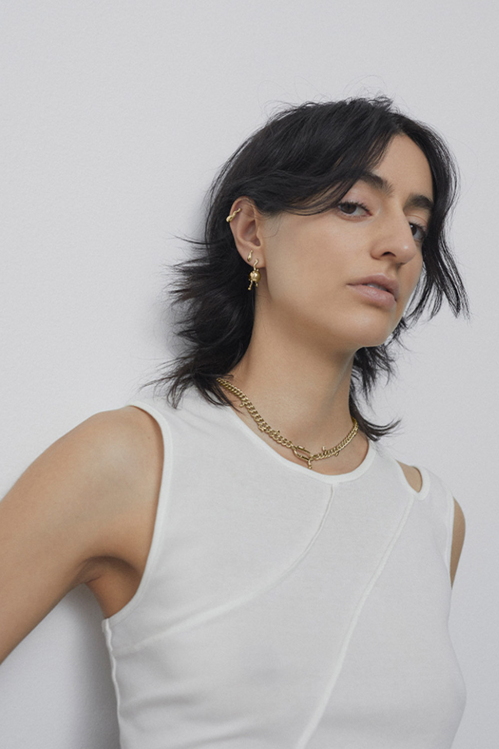 Collier chaine Berline Maria Black en argent plaqué or. 
