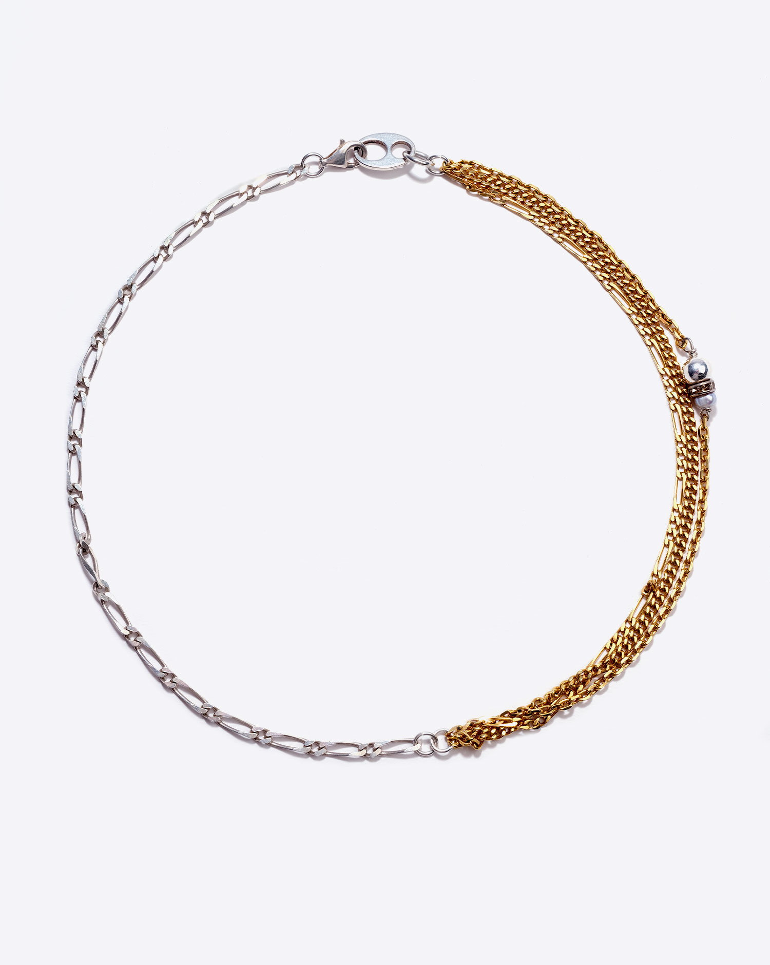Anicet Collier Chaines et Perles 3 – Argent et Plaqué Or