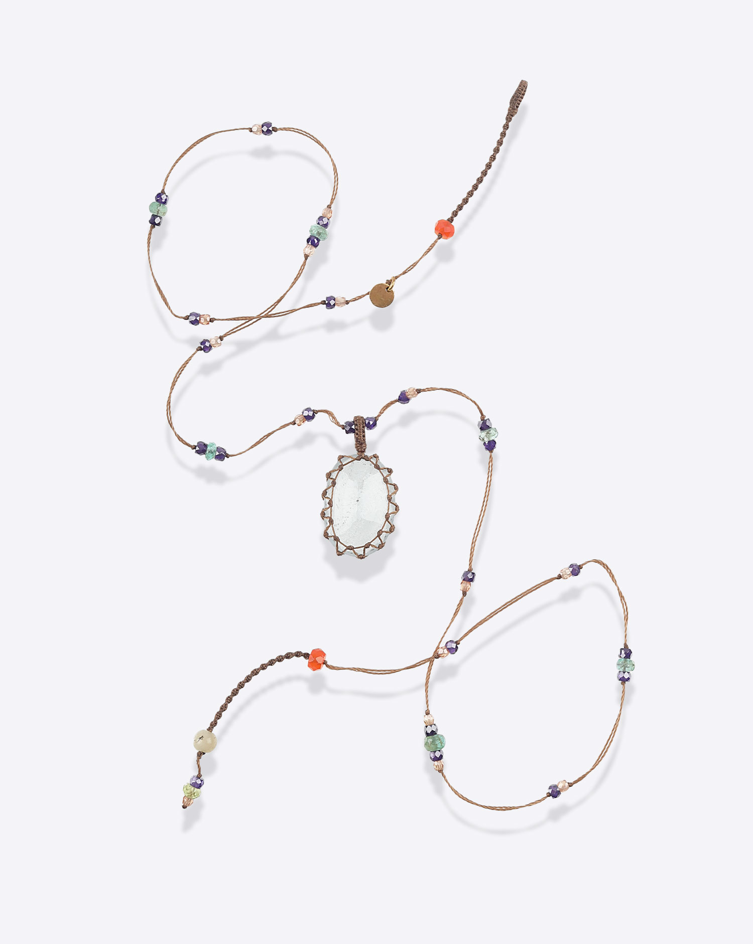 Sharing Collier Court Tibétain VVV – Aquamarine