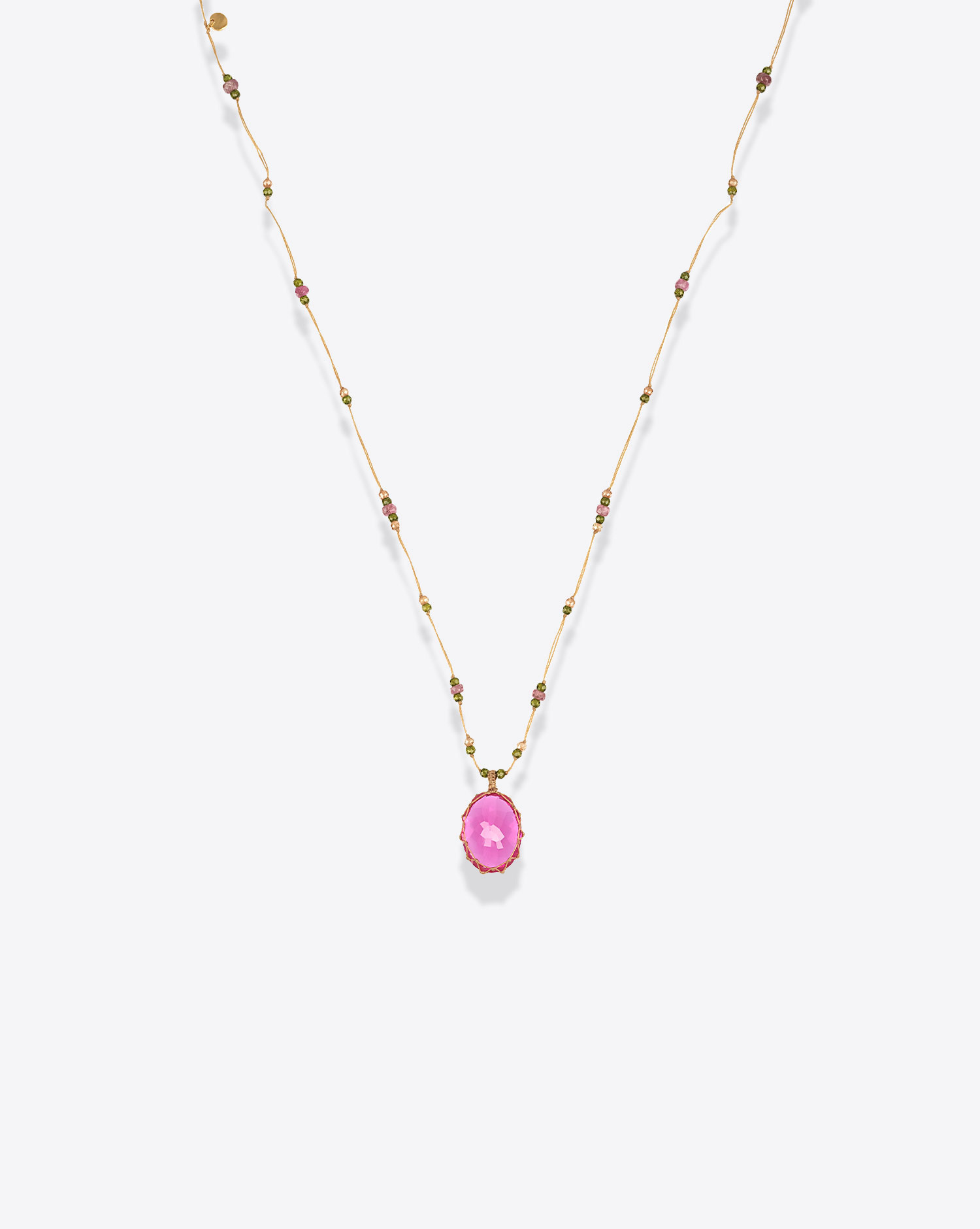 Sharing Collier Court Tibétain V – Indian Glass Pink