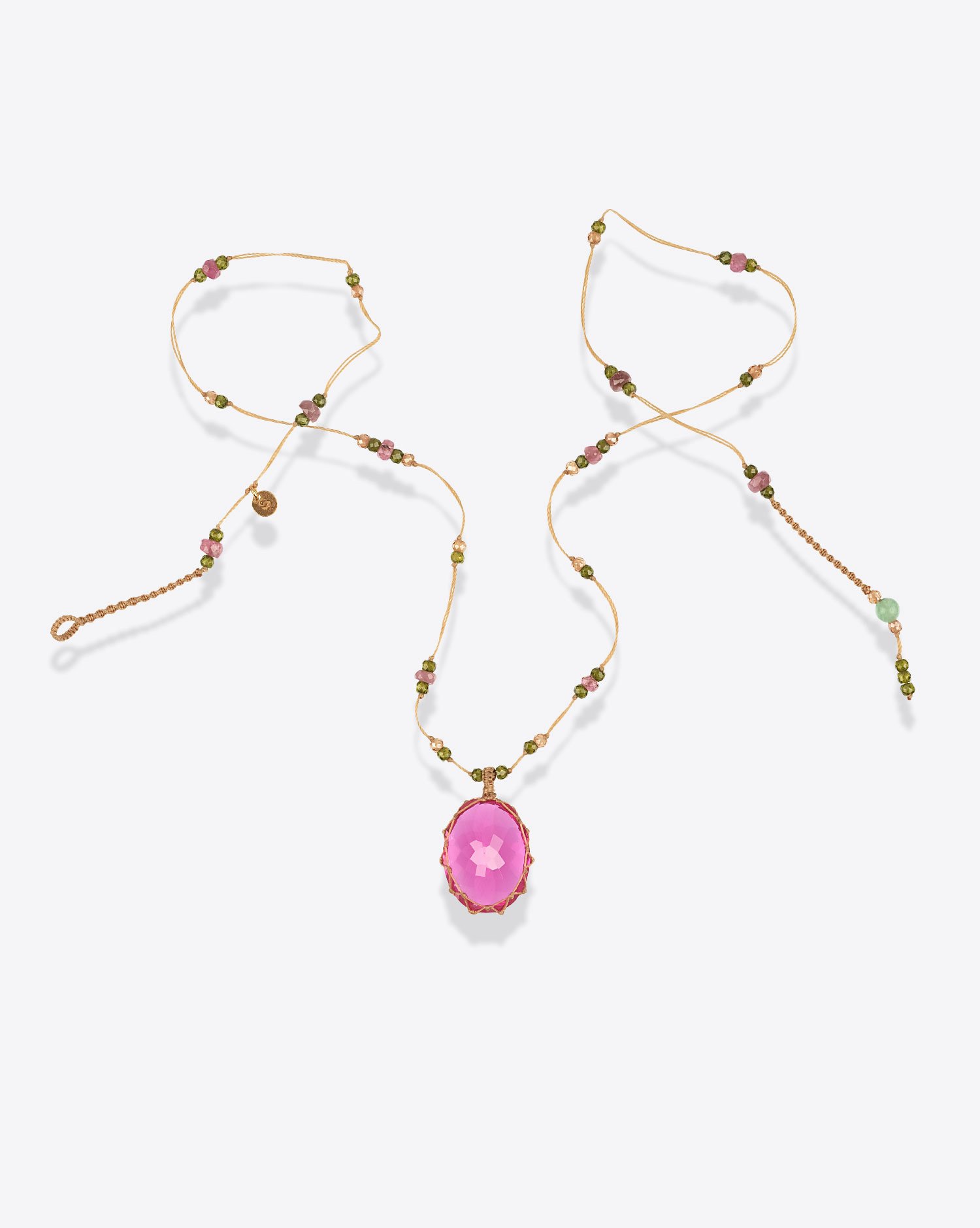 Sharing Collier Court Tibétain V – Indian Glass Pink