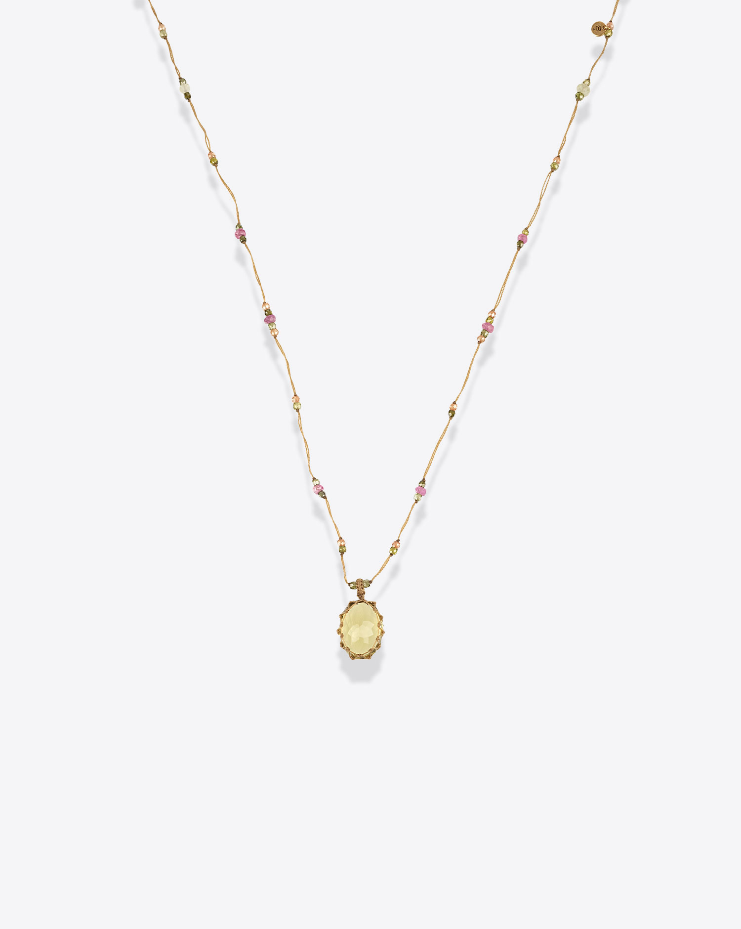 Sharing Collier Court Tibétain VVV – Olive Quartz