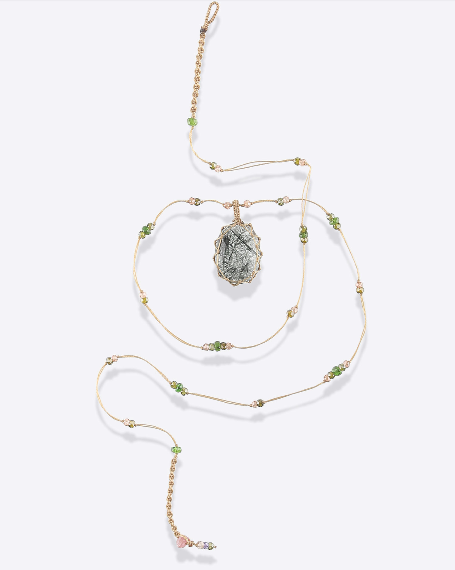 Sharing Collier Court Tibétain VVV – Rutile Quartz Black