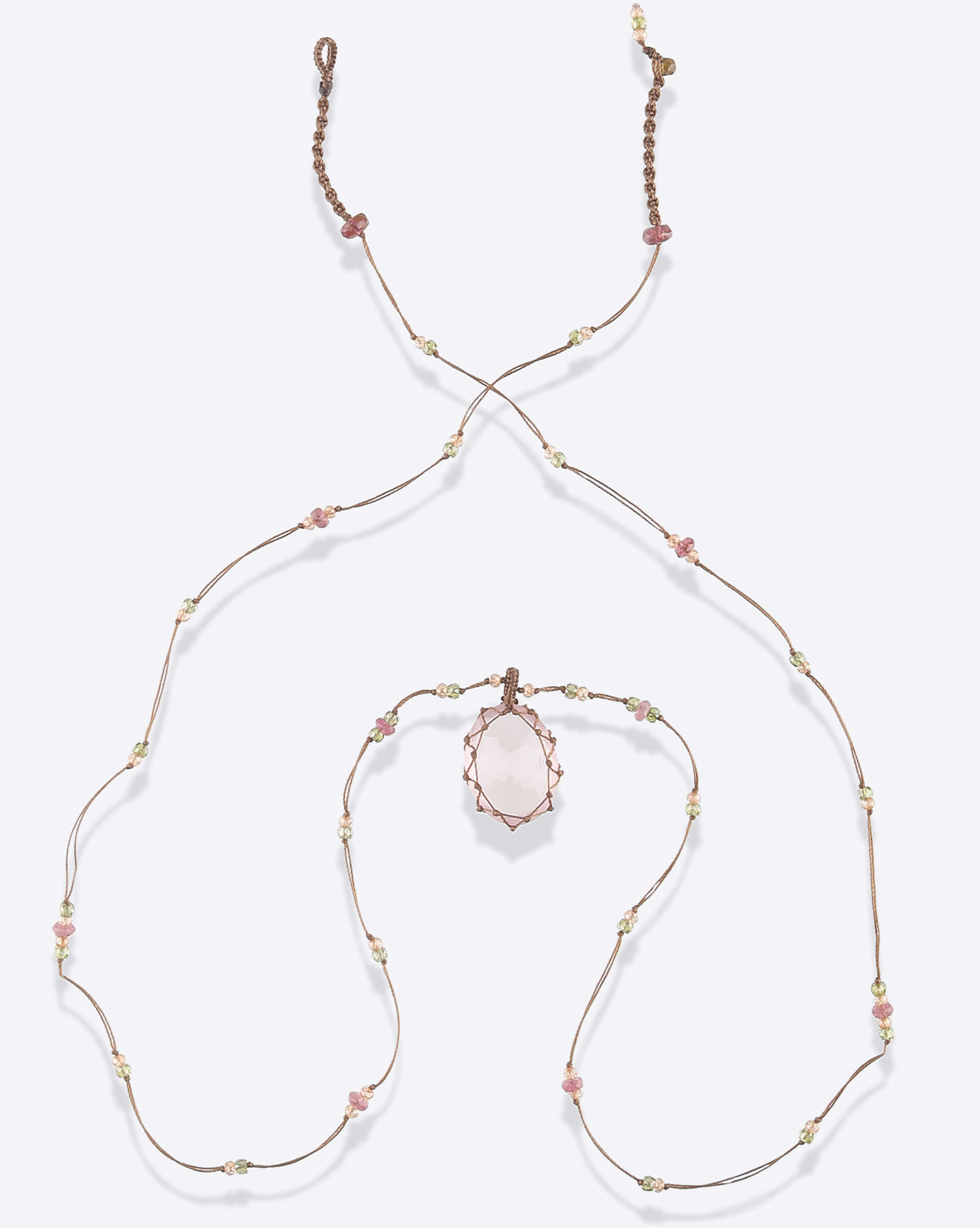 Sharing Collier Long Tibétain VV – Pink Quartz