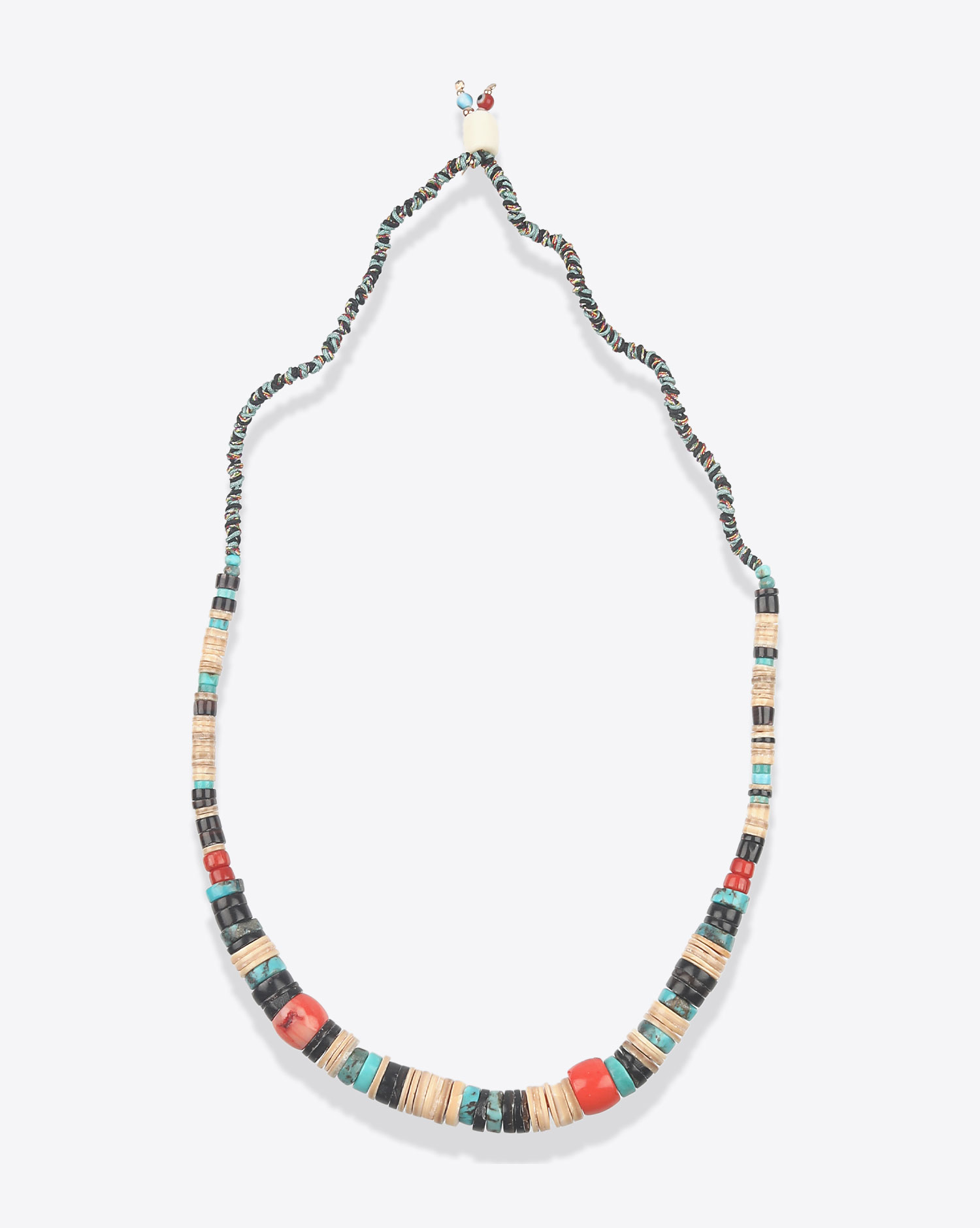 Gachon Pothier Collier Puka Navajo Long Tissé  
