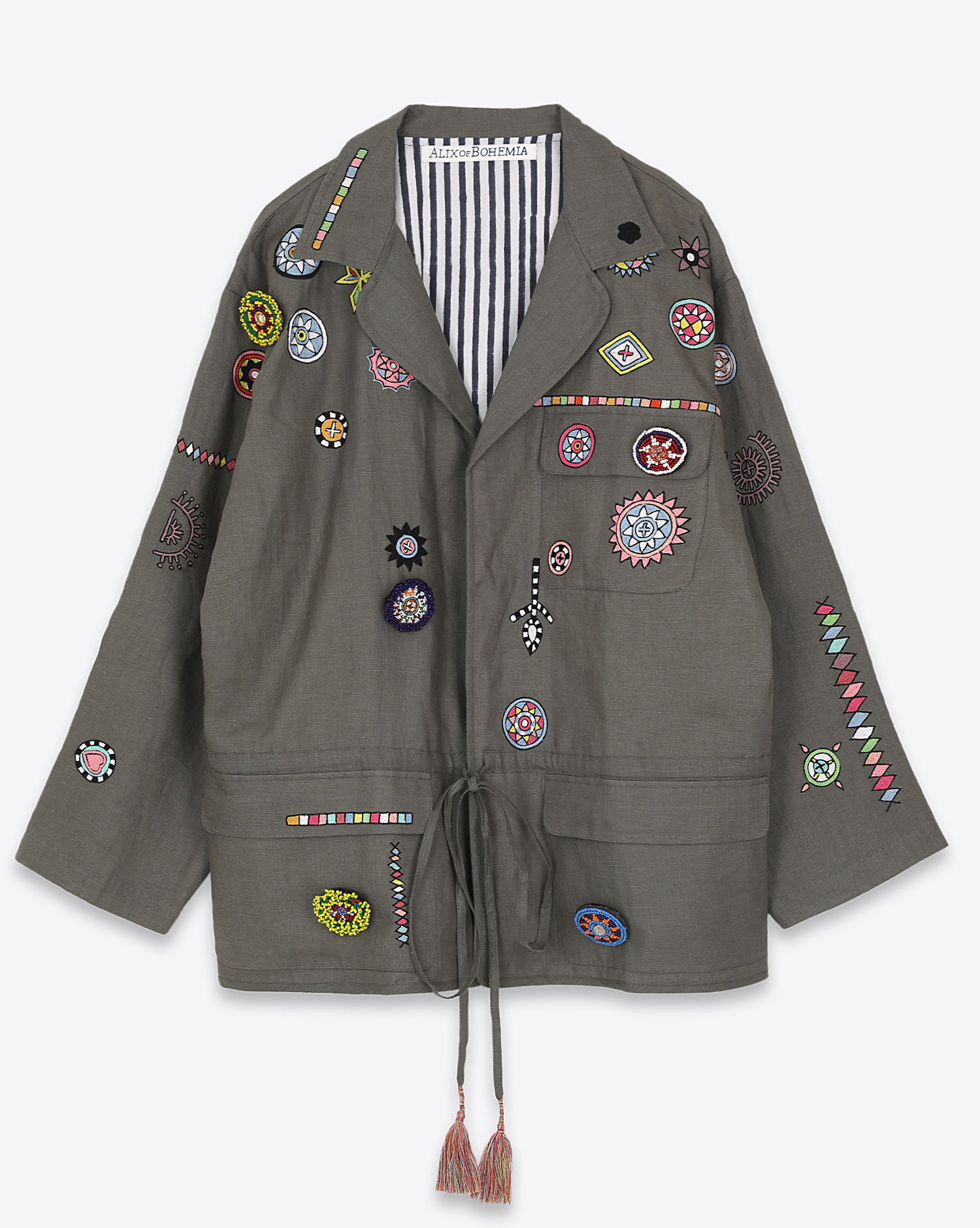 Alix Of Bohemia Veste Commando Sage Embroidered – Verte