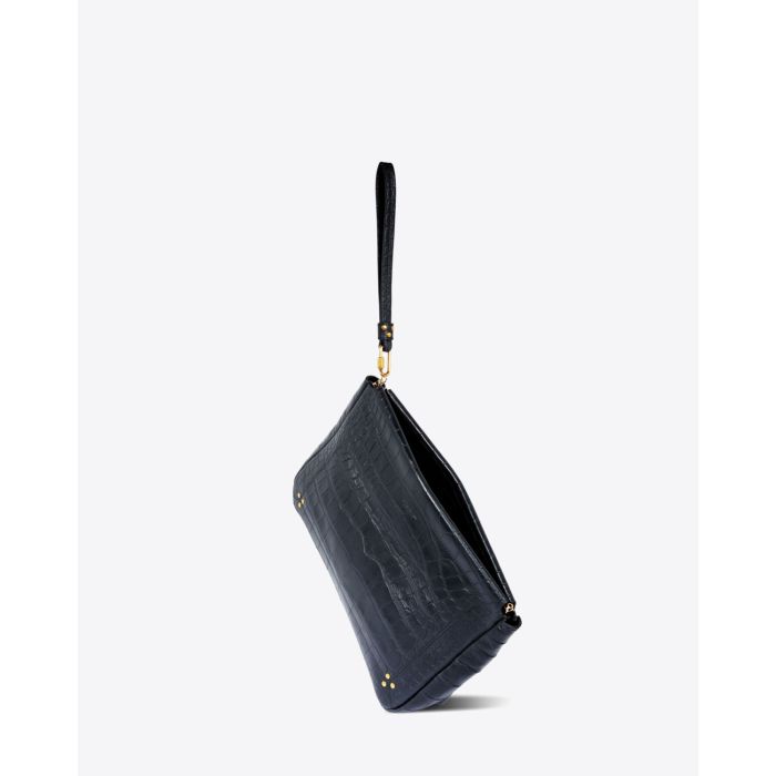 Jérôme Dreyfuss Accessoires Collection Clic Clac XL Soft Vachette Croco Noir  