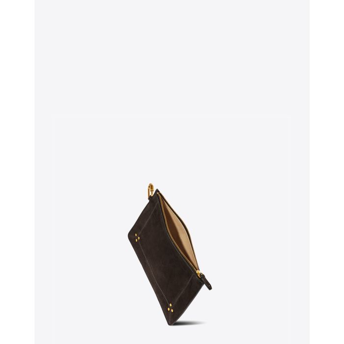 Jérôme Dreyfuss Pochette Popoche M – Cuir Imprimé Croco Moka