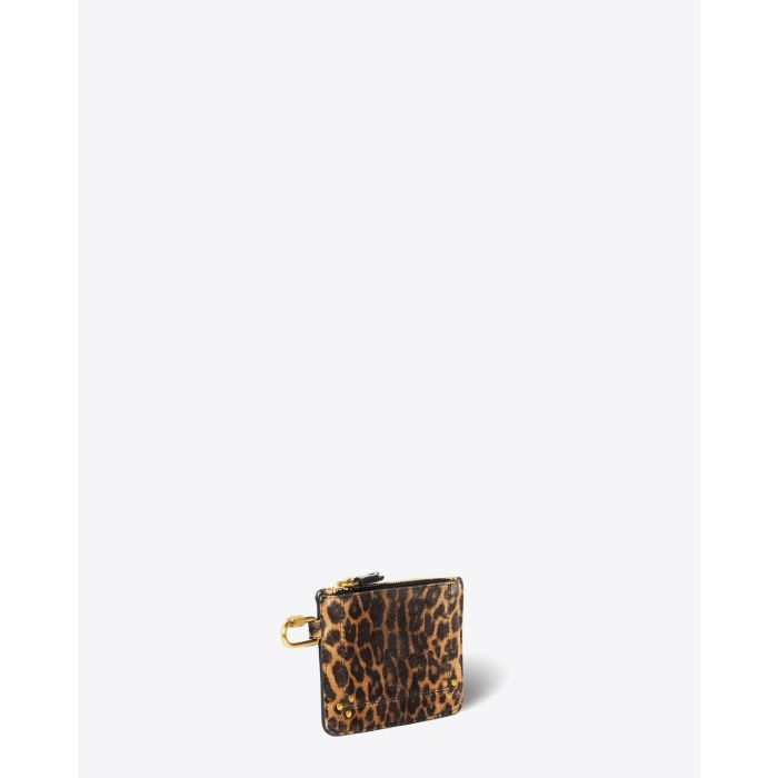 Jérôme Dreyfuss Pochette Popoche XS – Cuir Suédé Léopard Chamois