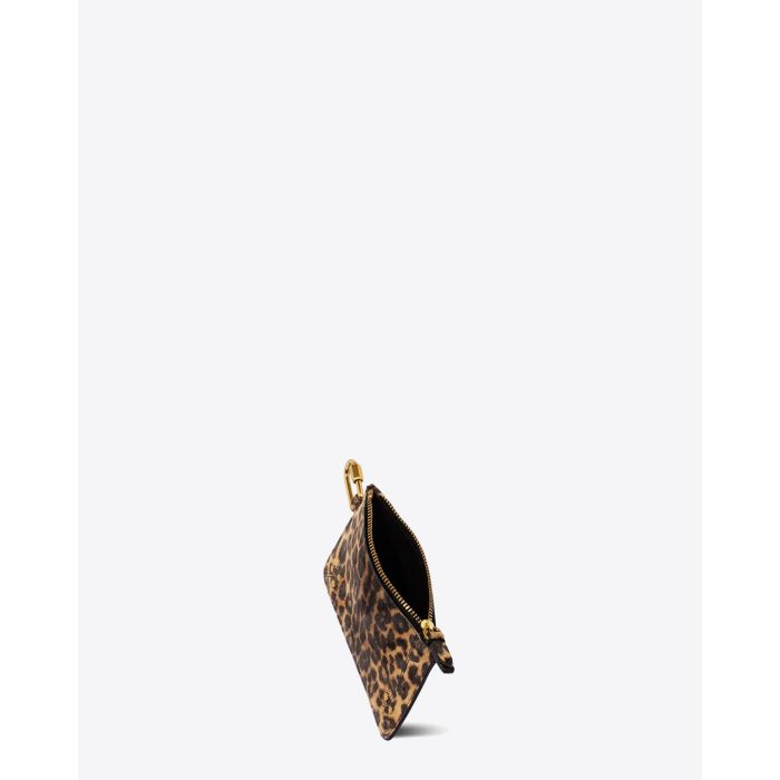 Jérôme Dreyfuss Pochette Popoche XS – Cuir Suédé Léopard Chamois