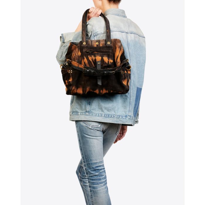 Sac Jérôme Dreyfuss  Billy M Split Suede Tie Dye Corail 