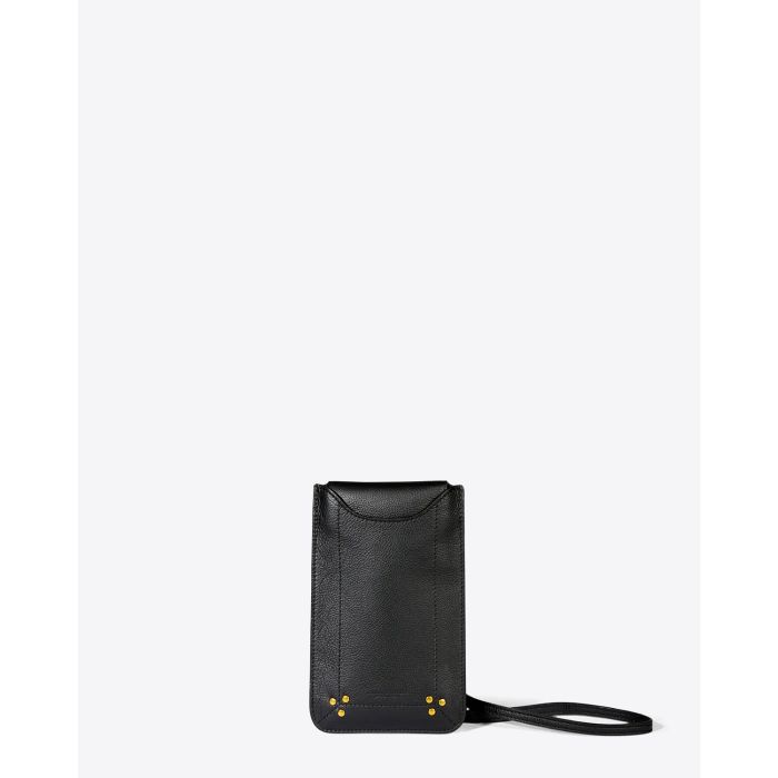 Etui mobile en cuir de veau noir brass Jérôme Dreyfuss.