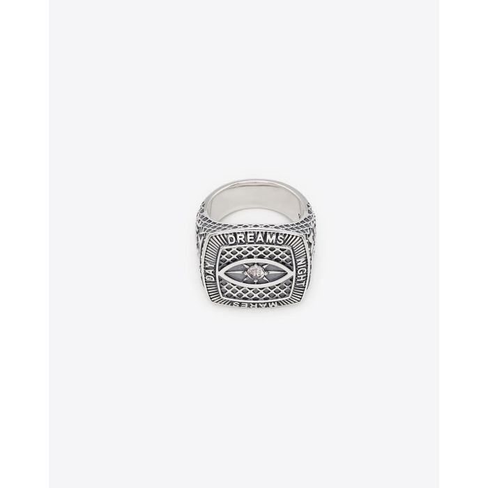 Bague chevalière en argent Champion Ring Crystal Eye Tom Wood Project.