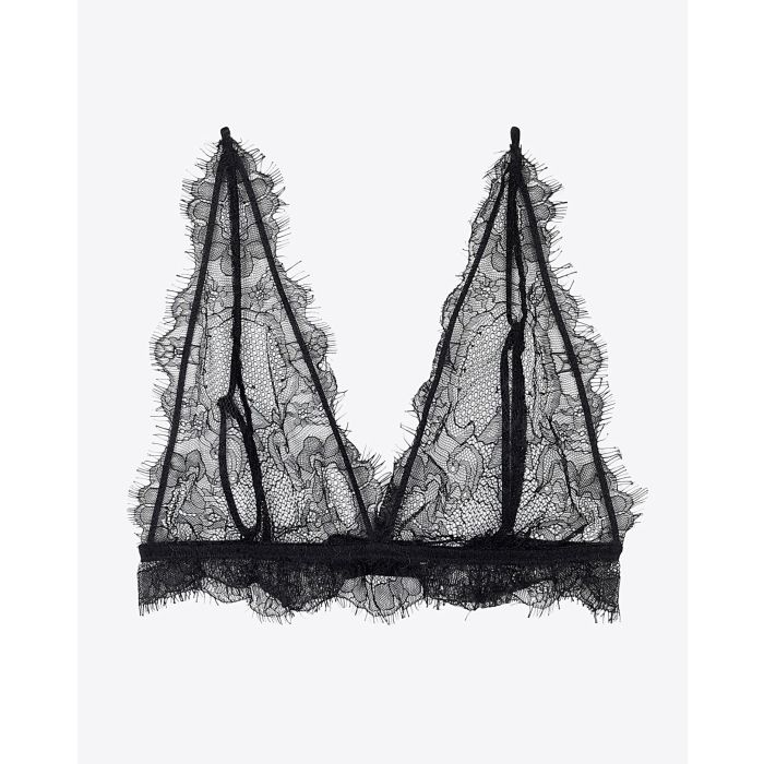 Soutien-gorge triangle en dentelle noir Delicate Anine Bing. 