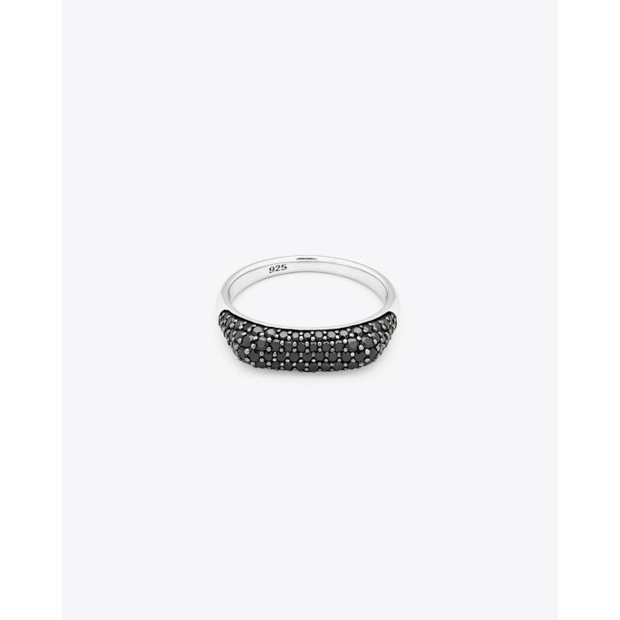 Tom Wood Knut Ring Black Spinel - Silver