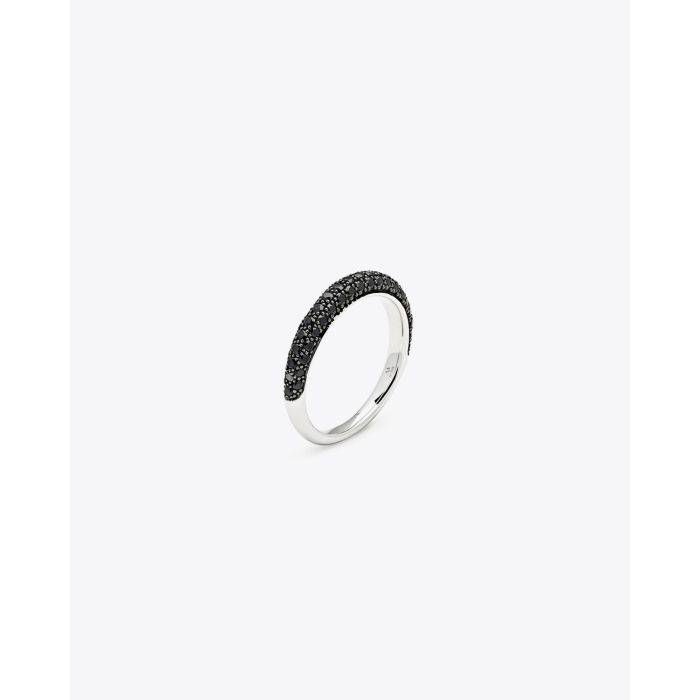 Tom Wood Liz Band Slim Black Spinel - Silver