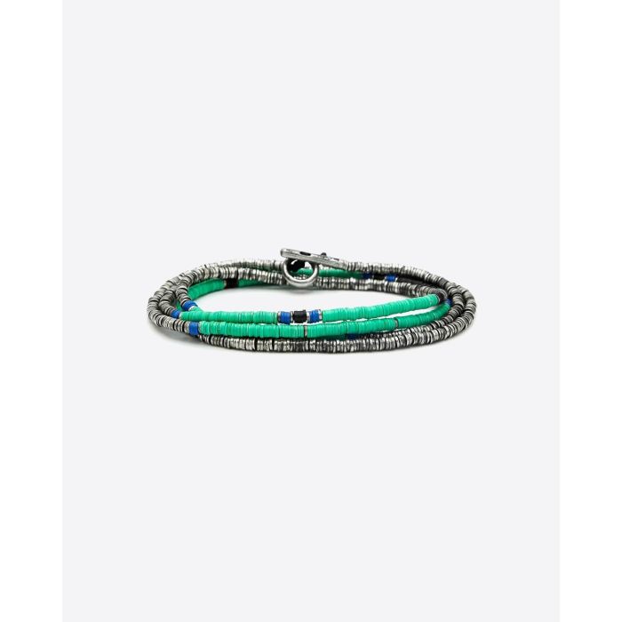 M.Cohen Bracelet 4 Tours Perles Turquoises Multicolor - Turquoise