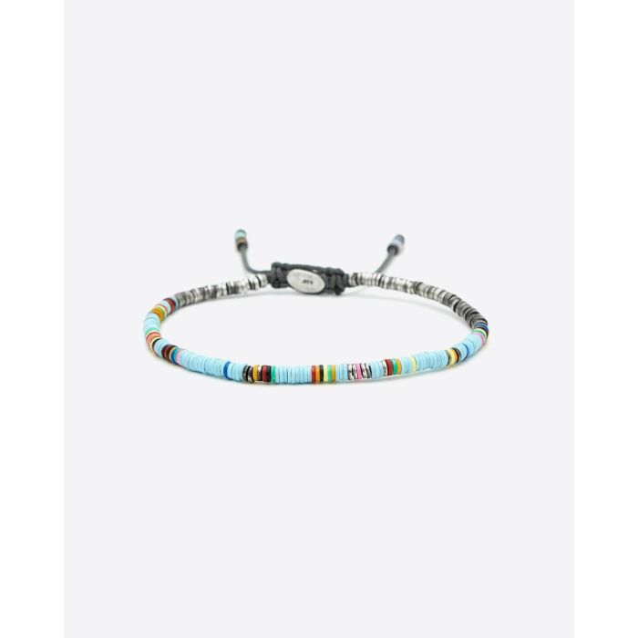 M.Cohen Bracelet Africain Mini Perles - Bleu Ciel  