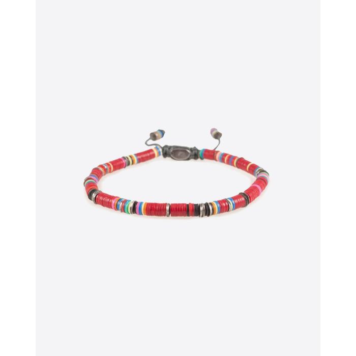 M.Cohen Bracelet Africain Disques - Vinyl Rouge  