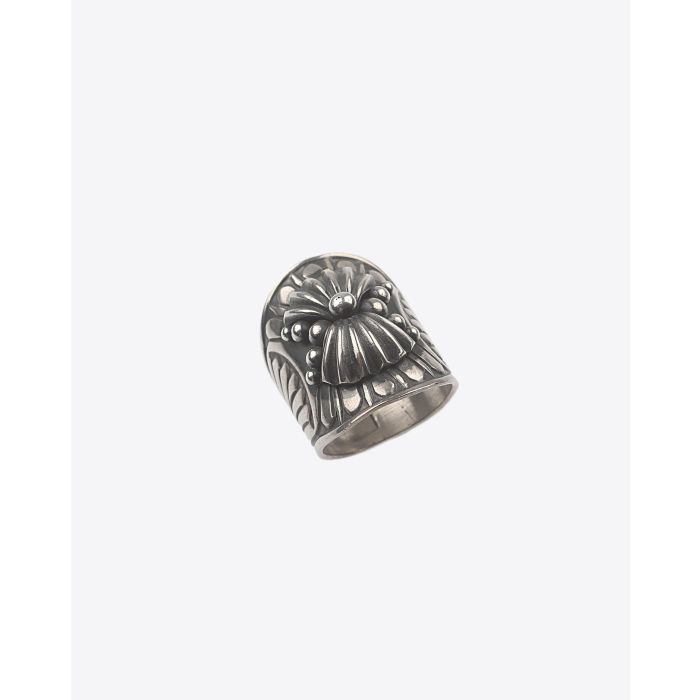 Bague esprit chevalière en argent ciselé et noirci BAAGM Harpo Paris. Bijou Navajo. Pièce unique taille 54.