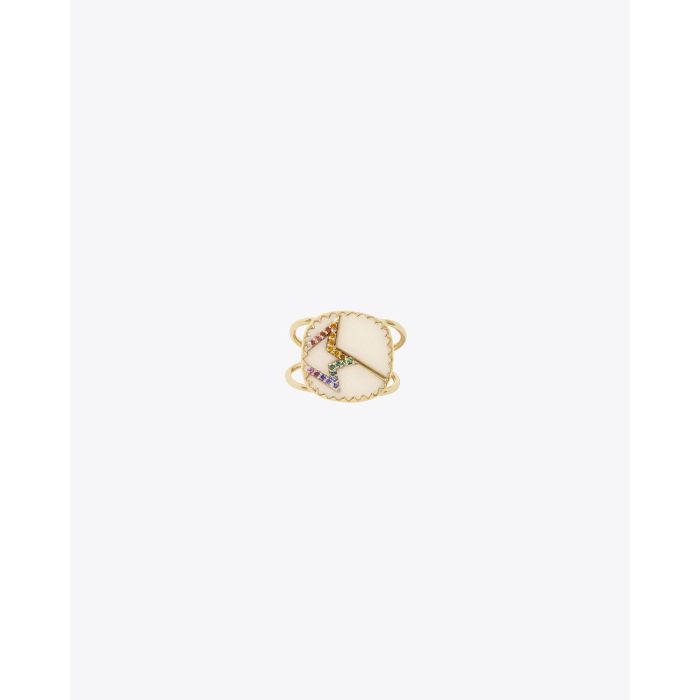 Pascale Monvoisin Varda N°2 Bague Blanc Rainbow