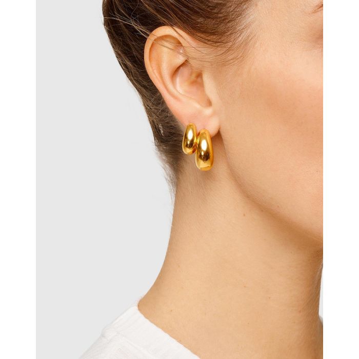 Tom Wood Ice Hoops Small - Gold   