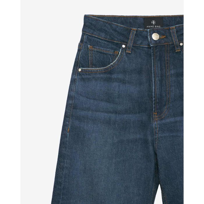 Jean taille haute Clyde Anine Bing. Détail denim.