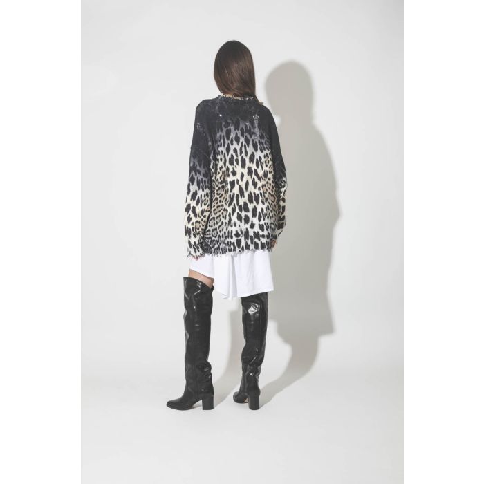 R13 Faded Leopard Oversize Sweater - Faded Leopard