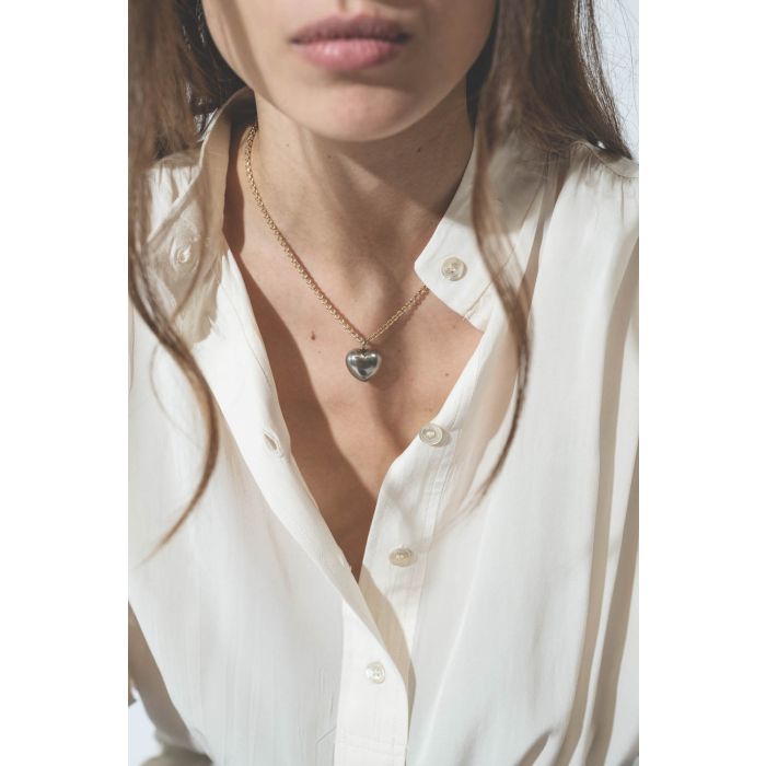 Anicet Collier Coeur Argent et Plaqué Or