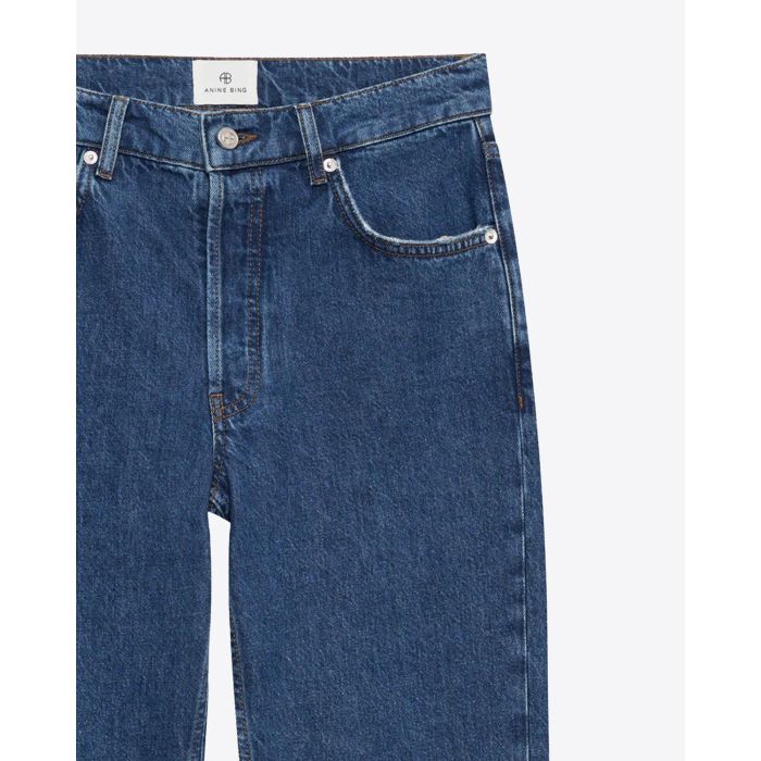 Jean Kate Anine Bing en denim bleu. Vue face. 