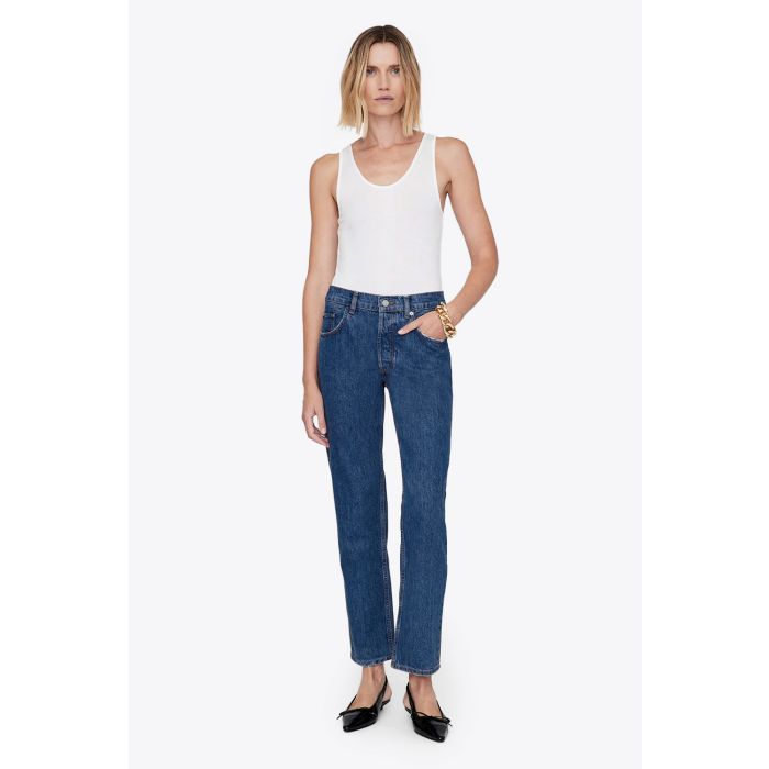 Jean Kate Anine Bing en denim bleu. Vue face. 