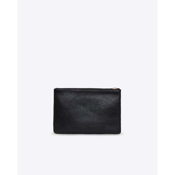 Pochette rectangulaire Lili en cuir noir Anine Bing. Vue dos.