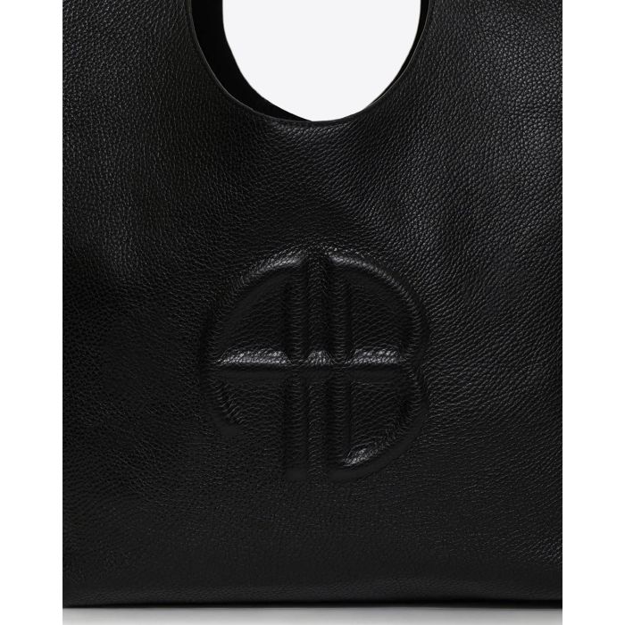 Sac Cabas Lili Tote Anine Bing Sac en cuir Noir Grainé. Détails. 