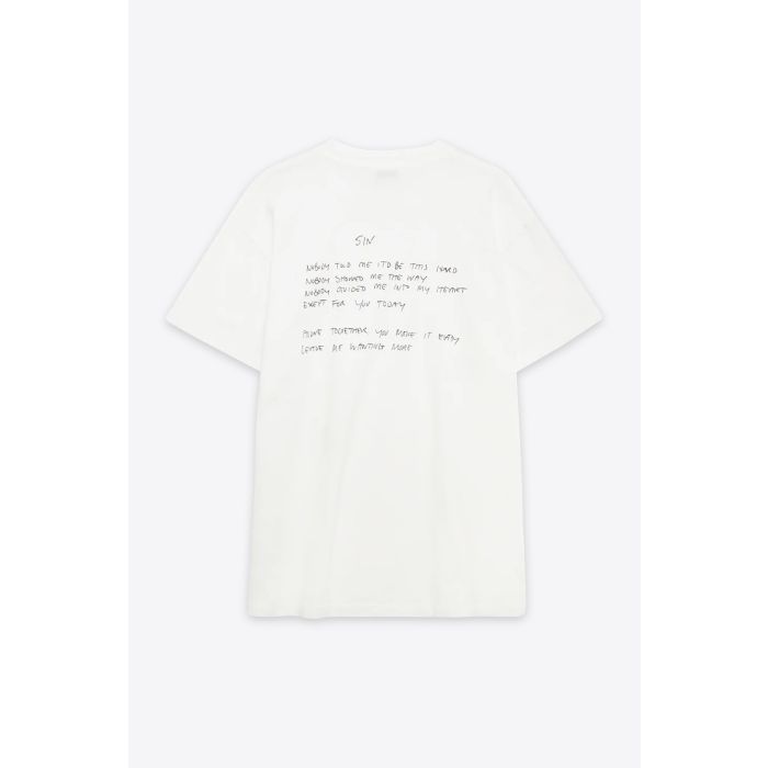 Tee-shirt manches courtes Walker Lyrics Anine Bing en coton blanc. Vue dos 