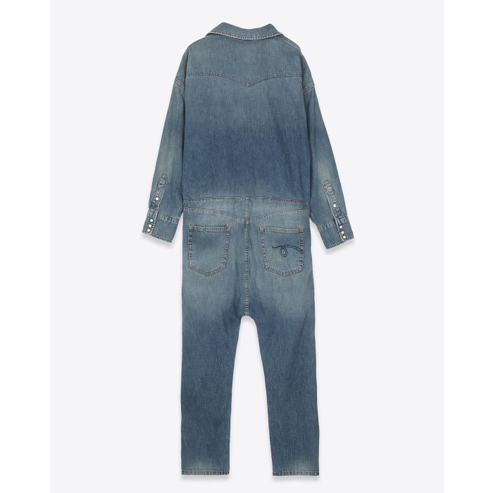 R13 Cowboy Drop Jumpsuit - Dekalb Blue