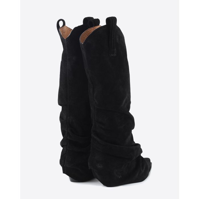 R13 Boots Cowboy Suede Noire 