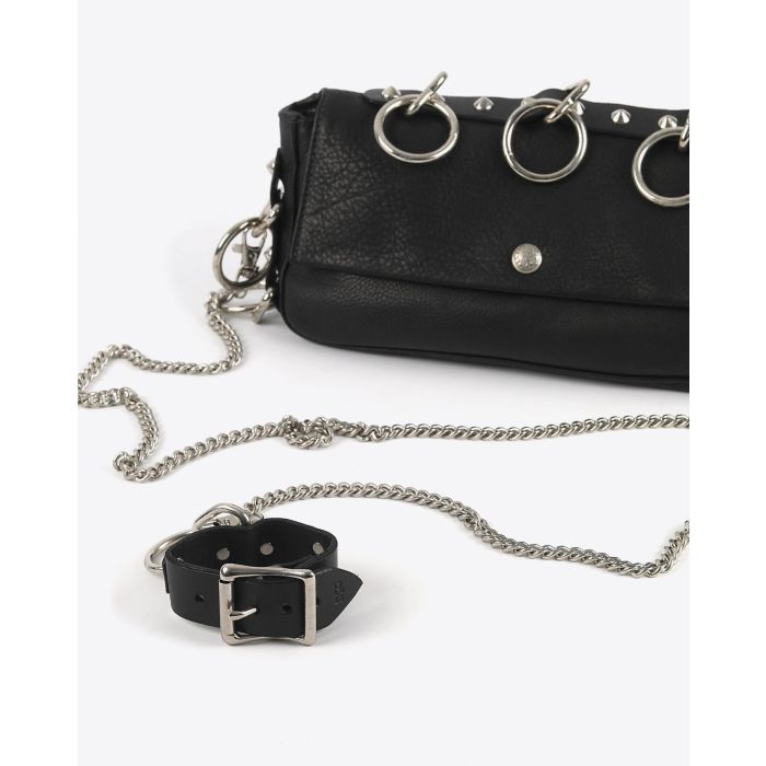R13 Denim Pochette Anneau Chaine Noire 