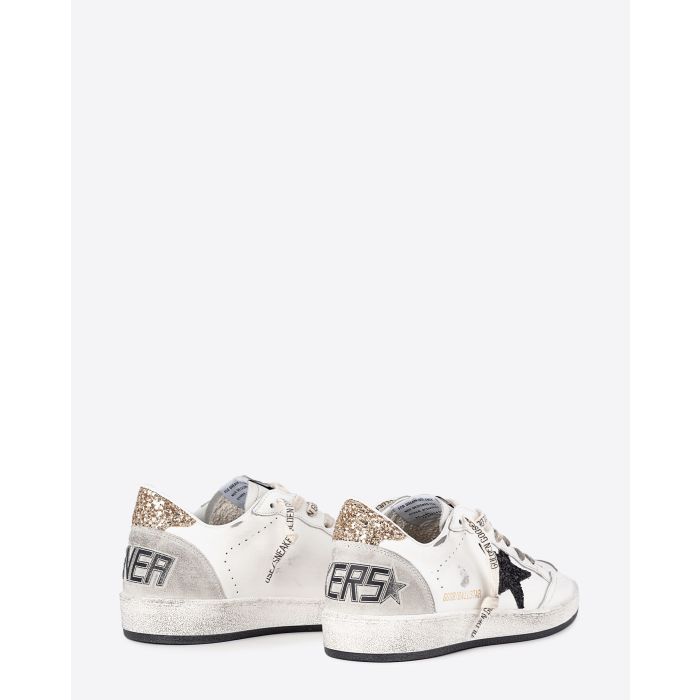 Golden Goose Femme Sneakers Ball Star Blanc Noir Or 10750