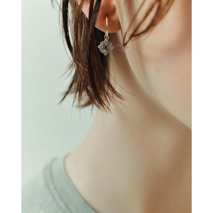 Pascale Monvoisin Boucle d'Oreille Bettina London Bleu Topaz