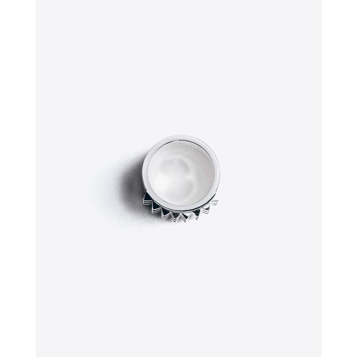 Bague pointes en argent Mikuta. Vue de haut.