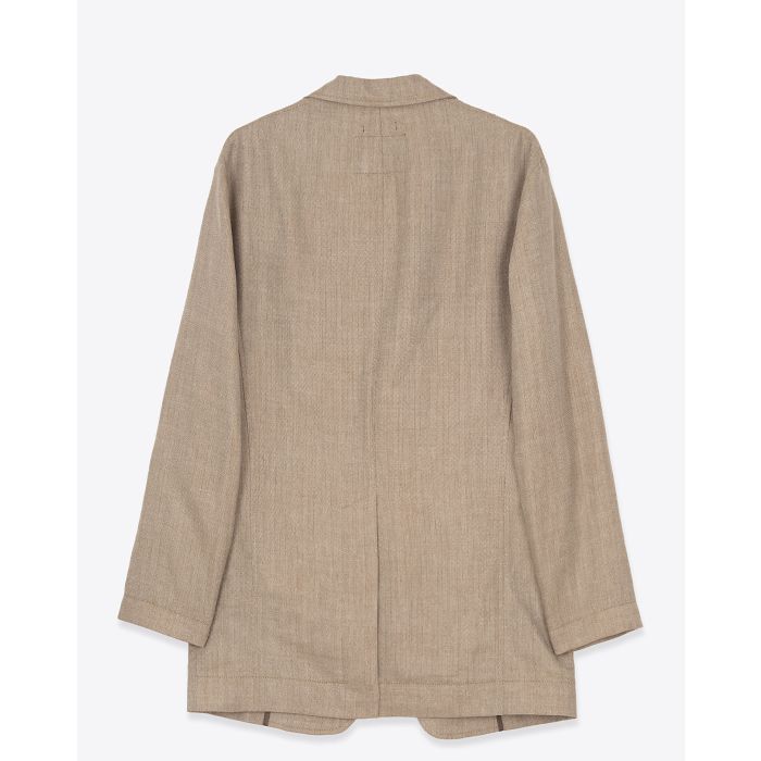 Veste blazer Ragged R13 en lin beige. Vue dos.