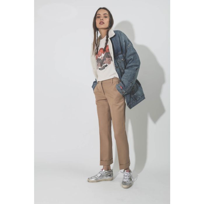 Blouson fourré en denim bleu Serena Trucker jacket Denimist.   