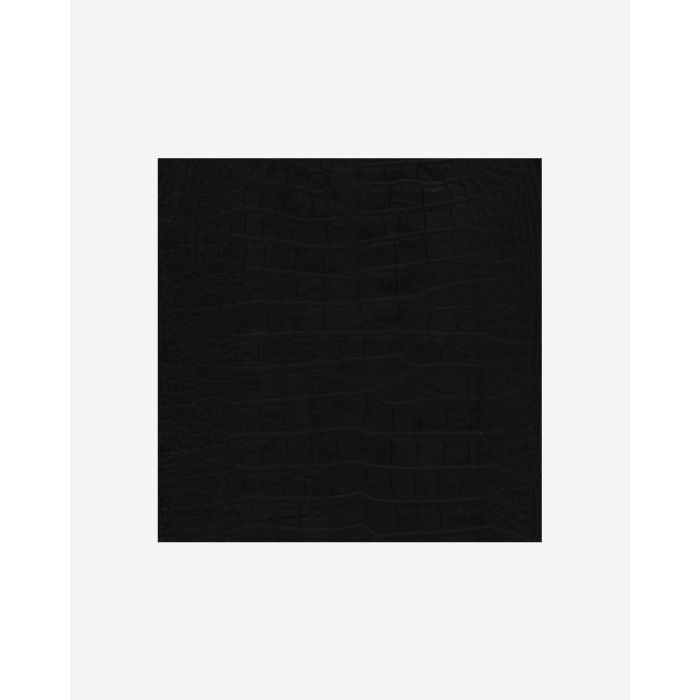 Mini-sac en cuir de vachette croco noir Bobi S Jérôme Dreyfuss. Détail du cuir.