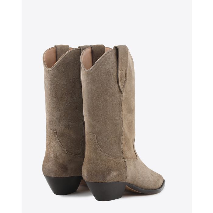 Bottes Santiags en daim beige Isabel Marant. Dos.