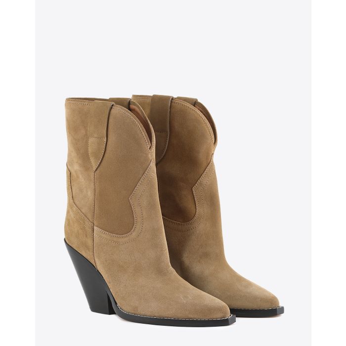 Boots à talons Leyane Isabel Marant taupe. Face. 