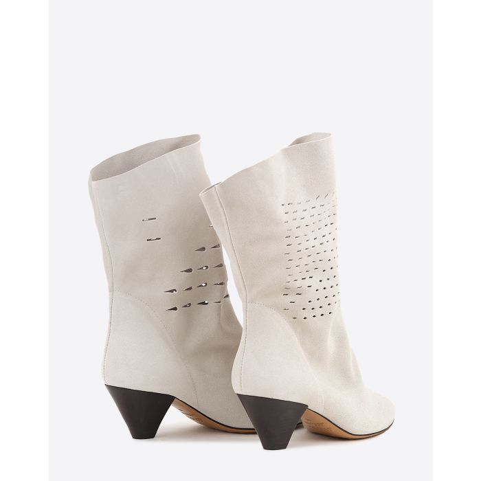 Isabel Marant Chaussures Boots Reachi Perforées Craie. Dos.