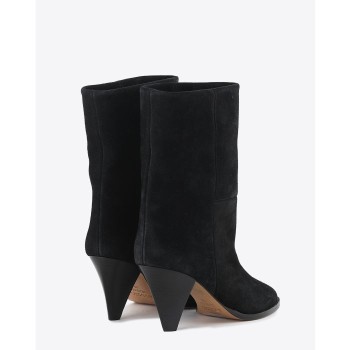 Bottines à talons hauts en daim noir Rouxa Isabel Marant. Dos.