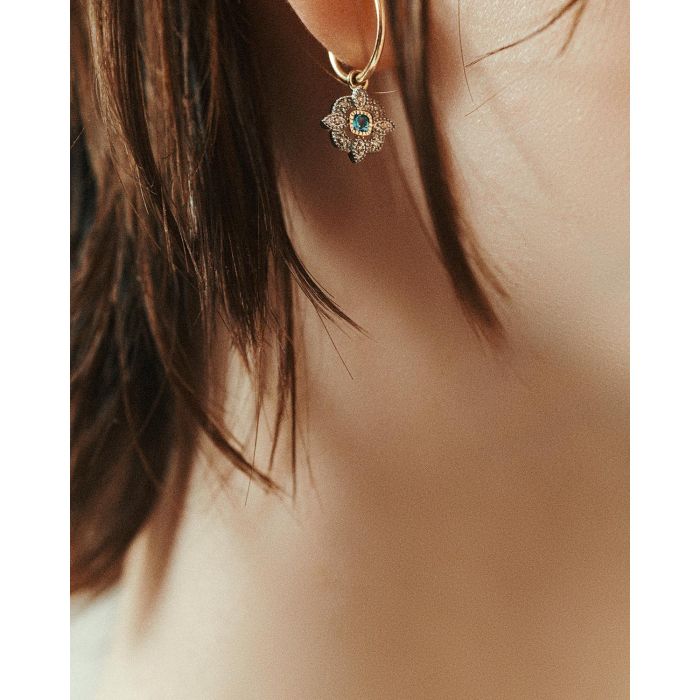 Pascale Monvoisin Boucle d'Oreille Bettina London Bleu Topaz