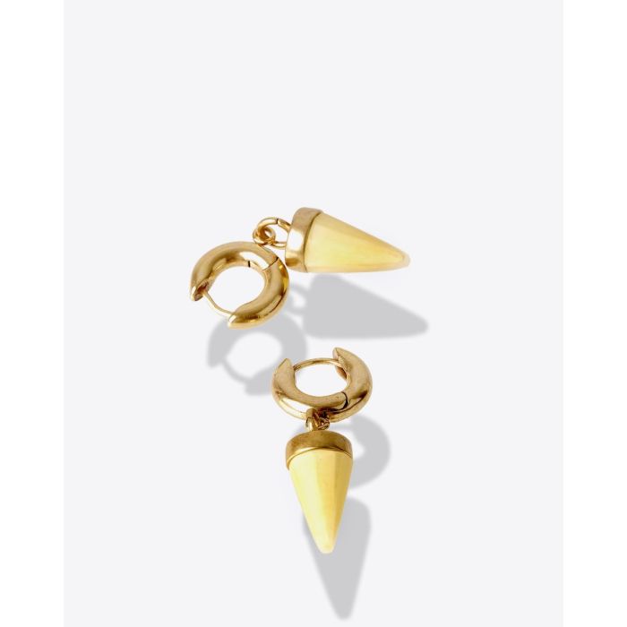 Boucles d'oreilles mini-créoles Be With You Isabel Marant en laiton doré et résine écru.