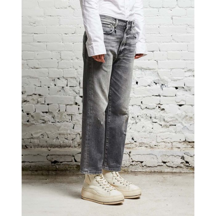 Sneakers compensées en toile écru R13. Porté profil.